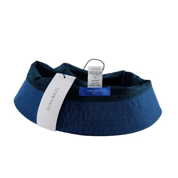 Nina Ricci Women's Small Blue Water Repellant Bucket Embroidered Cotton Hat NWT - Picture 4 of 8